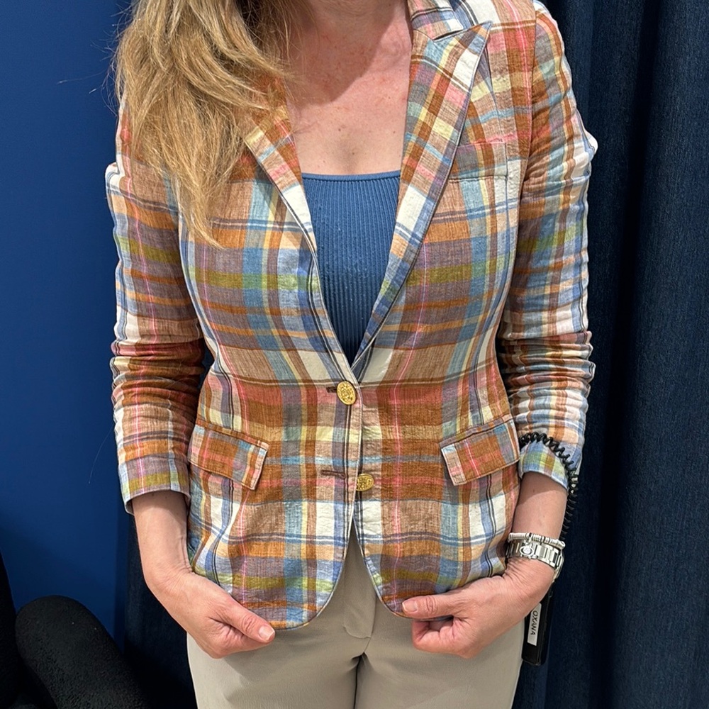 Smythe Red and Blue Blazer Tailored Suit Jacket